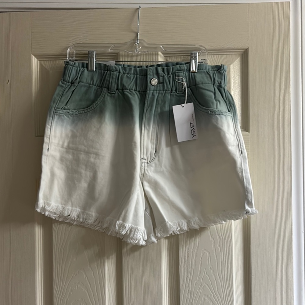 Kismet Gradient Green and White Jean Shorts